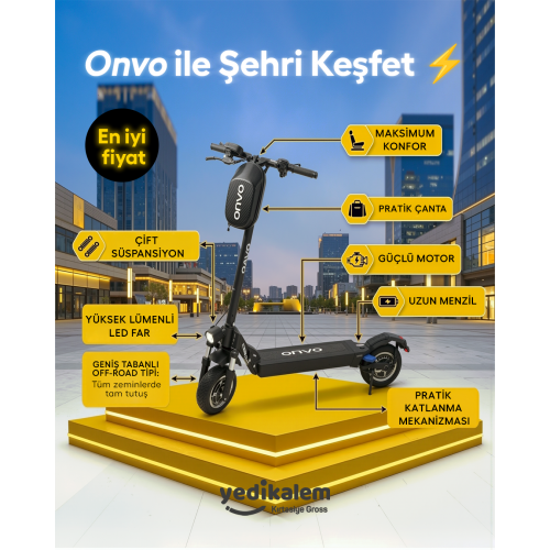 ONVO OV-012 X PLUS 1600W ELEKTRİKLİ SCOOTER