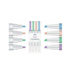 KMP-FOSFORLU MARKÖR PASTEL SİMLİ ÇİFT UÇ 4RENK